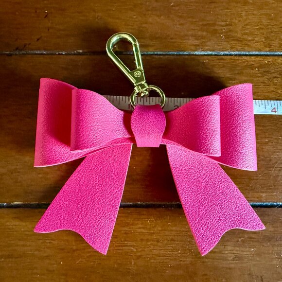 NEW Rose Red Bow Pendant Keychain Charm, Bow for your Handbag - Picture 4 of 5